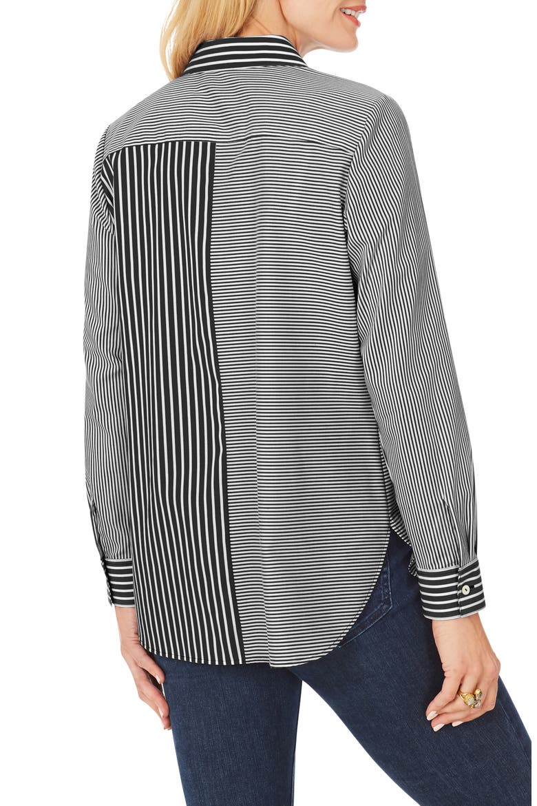 Maven Stripe Button-Up Shirt, Alternate, color, BLACK