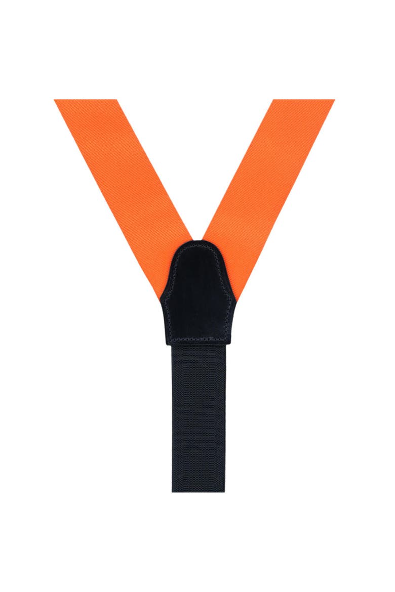 Big & Tall Phoenix Grosgrain Non Stretch Ribbon Button End Suspenders, Alternate, color, Pumpkin