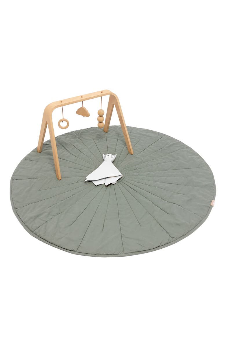 WILDBIRD Linen & Cotton Reversible Quilted Play Mat, Main, color, Acadian/ Dove