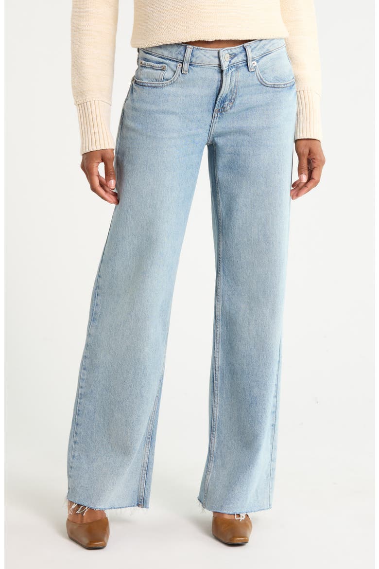 Baggy Raw Hem Wide Leg Jeans, Main, color, SHEARWATER CUT