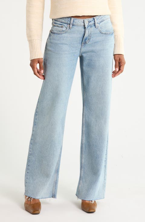 Baggy Raw Hem Wide Leg Jeans