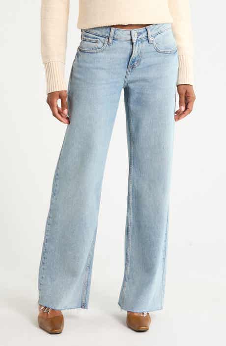 Baggy Raw Hem Wide Leg Jeans