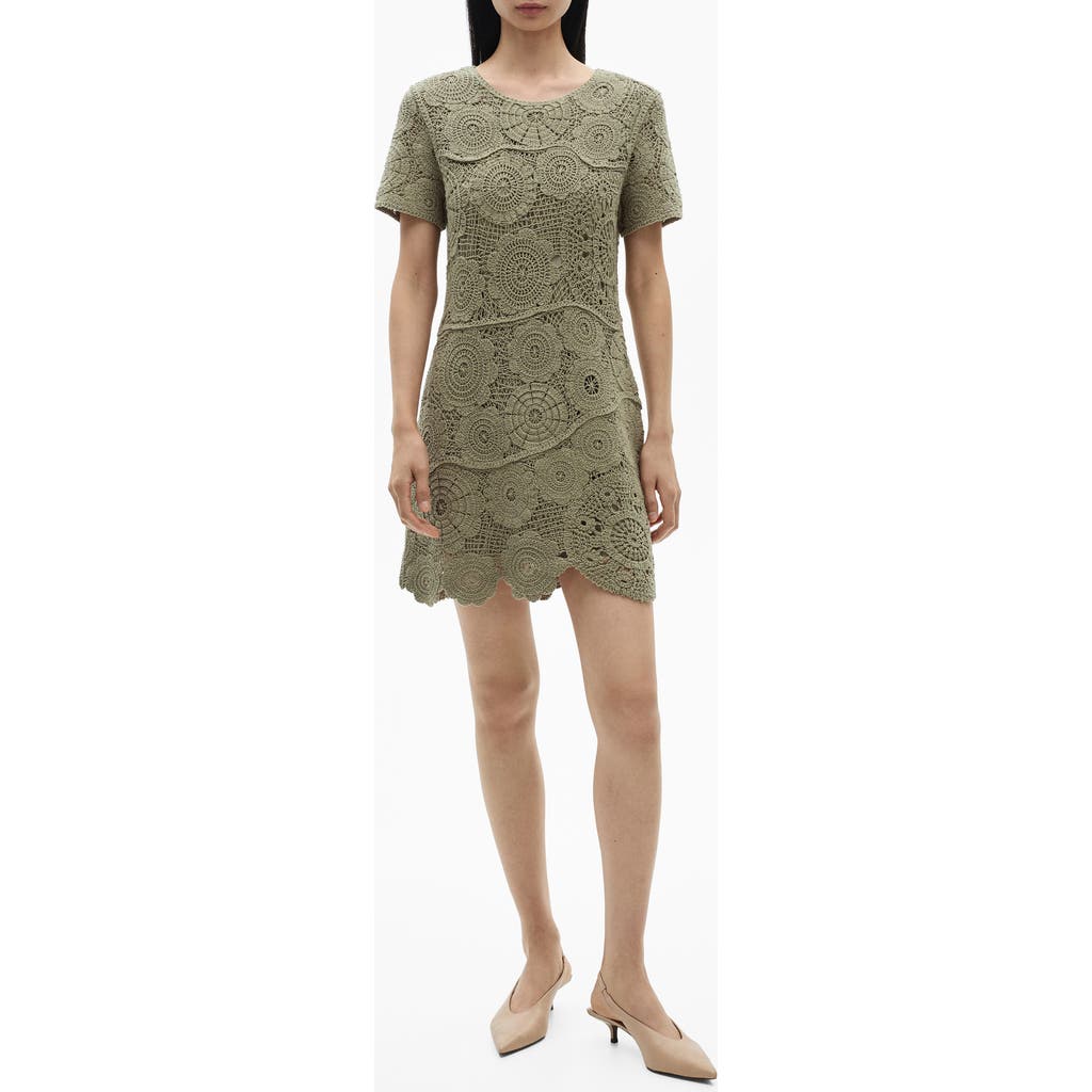 Mango Lace Minidress In Brown