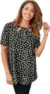 Jessica London Stretch Knit Cutout Swing Tunic
