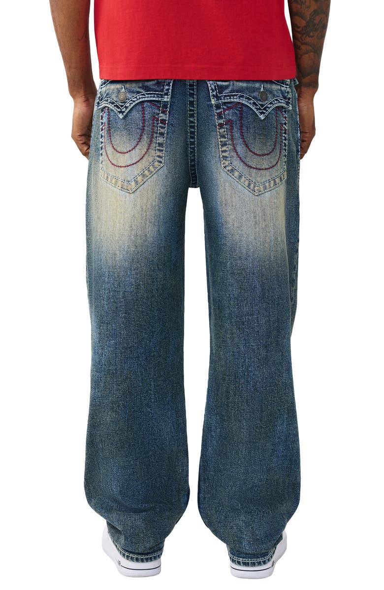 True Religion Bobby Big T Baggy Jeans, Alternate, color, Chainlink Distress Dark Wash