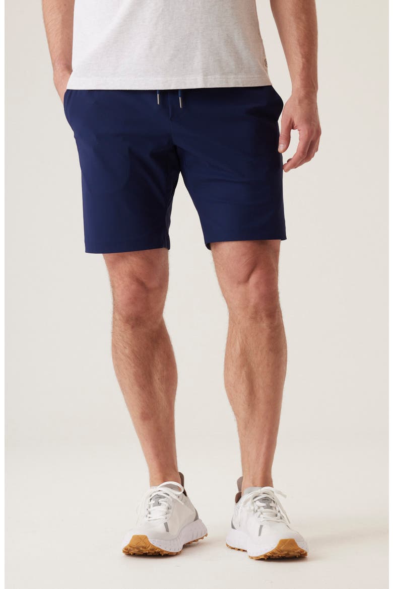 SolarX Stretch Nylon Warp Knit Drawstring Shorts, Main, color, INDIGO