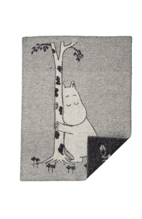 Klippan Kids' Moomin Lambswool Felted Blanket In Gray