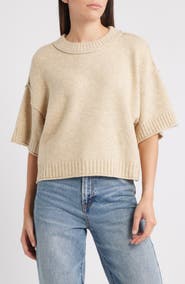 CITY BLUES Broome Crop Short Sleeve Sweater