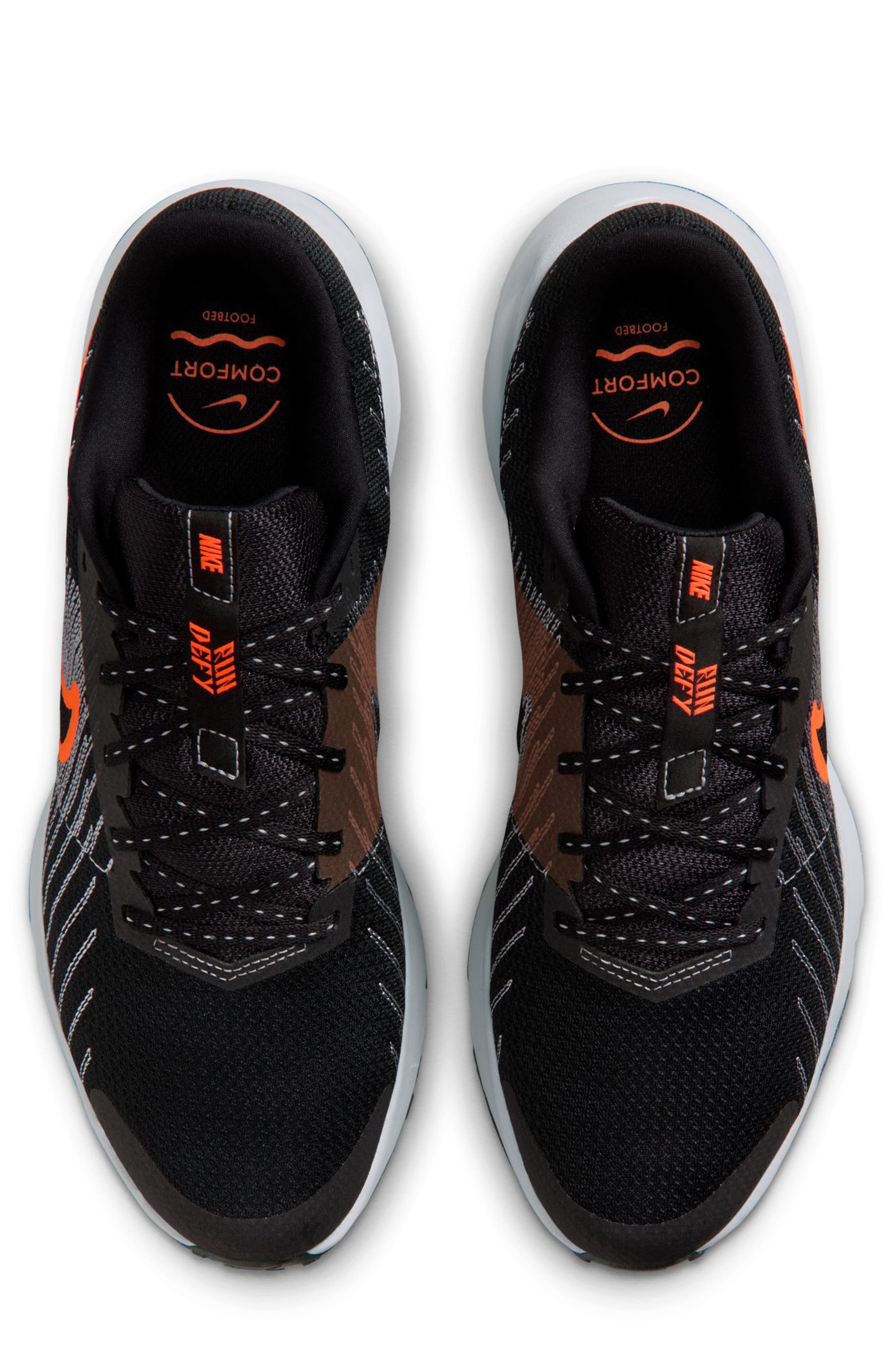 Run Defy Running Shoe, Alternate, color, BLACK/ TOTAL ORANGE