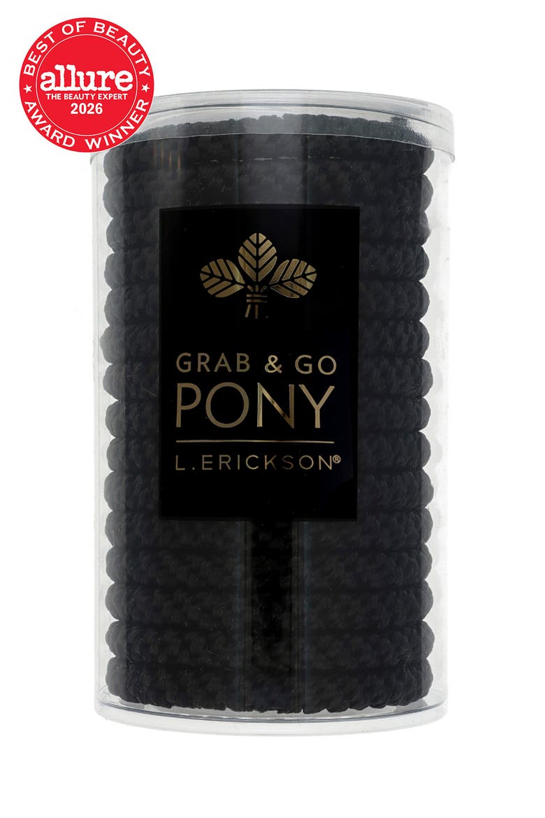 Grab & Go 15-Pack Braided Ponytail Holders, Alternate, color, BLACK