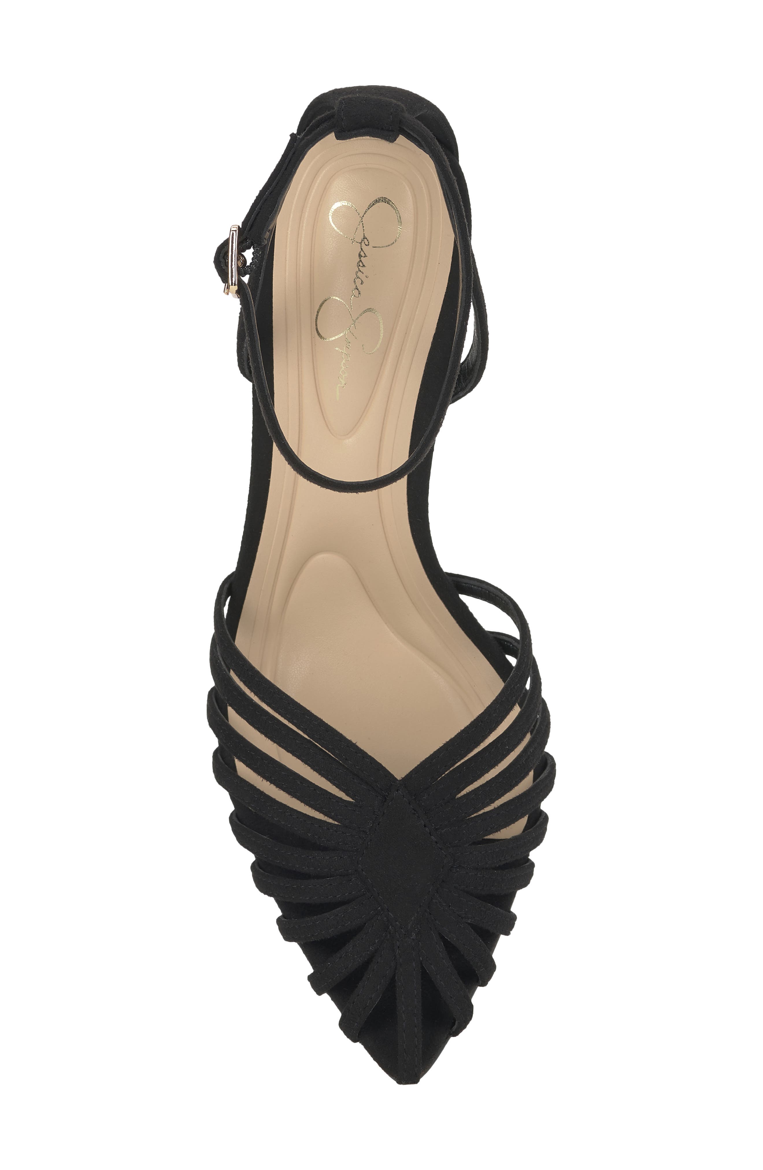 Paveri Ankle Strap Pointed Toe Pump, Alternate, color, BLACK 09