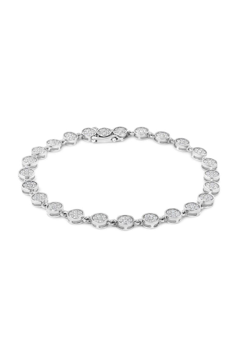 .925 Sterling Silver 2.0 Cttw Round Diamond Link Bracelet - 7.25", Alternate, color, White