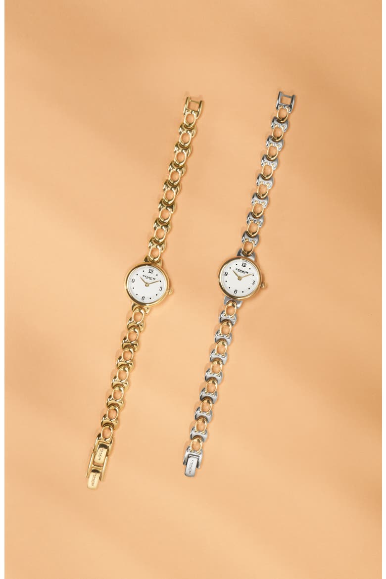 Iris Two-Tone Bracelet Watch, 22.5mm, Alternate, color, WHITE/ SILVER/ GOLD