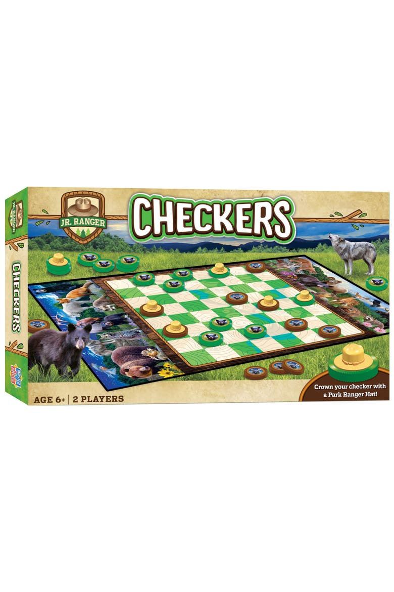 Jr. Ranger Checkers Board Game, Main, color, Multicolor