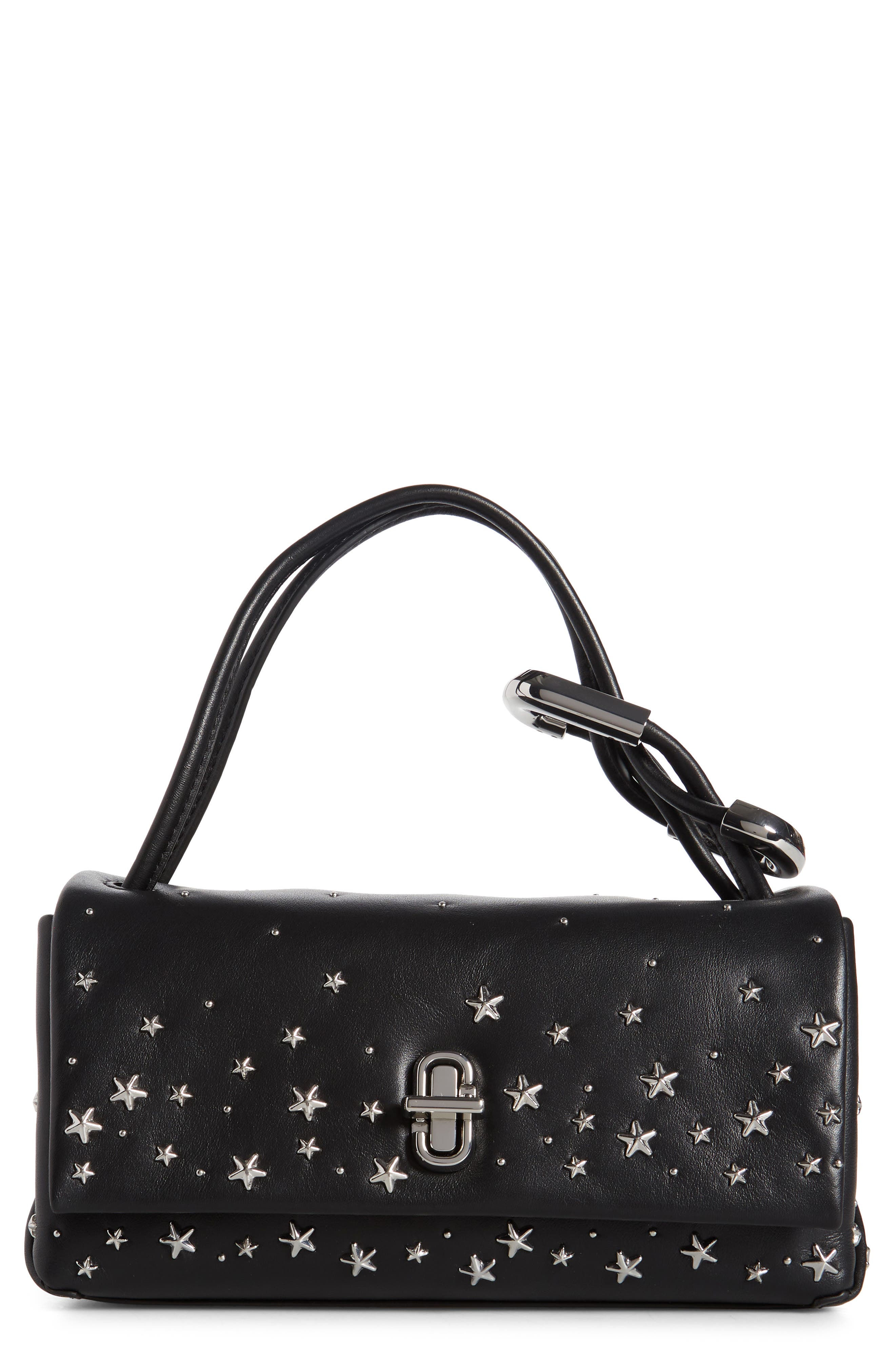 Marc Jacobs The Mini Dual Star Studded Leather Top Handle Bag, Main, color, 