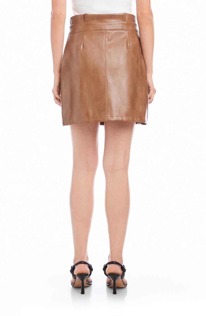 FIFTEEN TWENTY Kinsley Faux Leather Button Front Skirt, Alternate, color, Latte