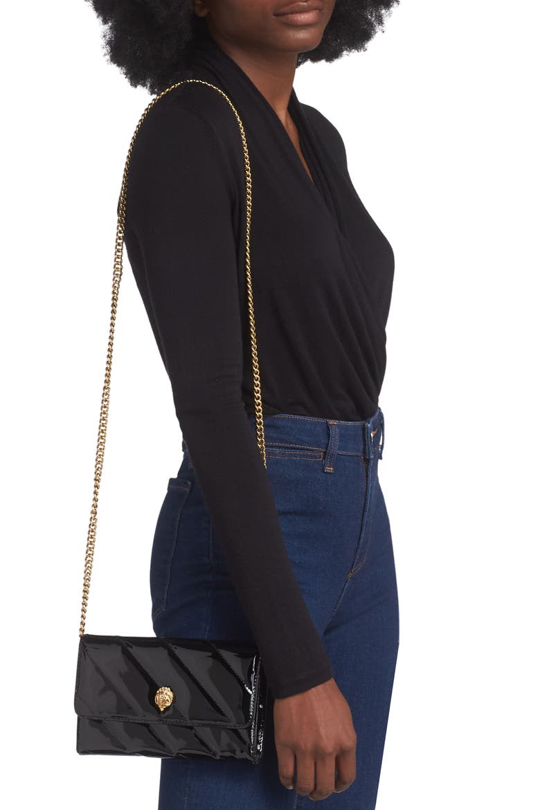 Soho Leather Wallet on a Chain, Alternate, color, BLACK