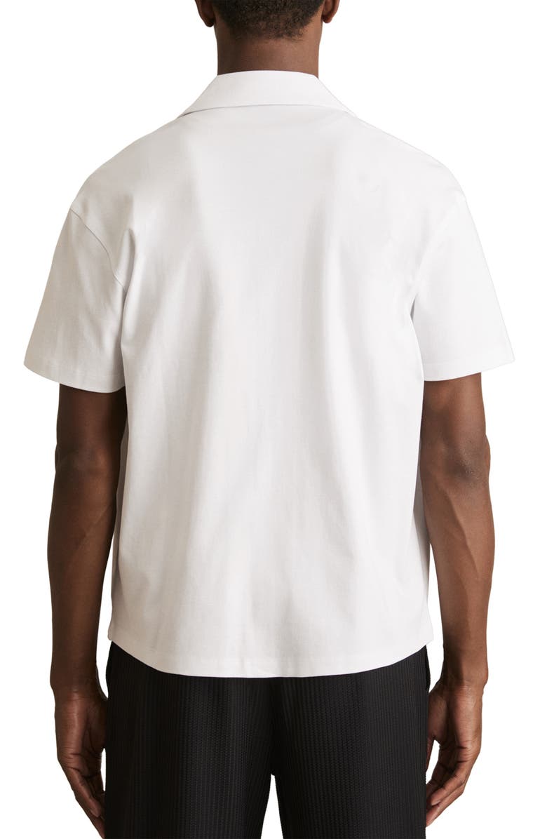 Reiss Goya Embroidered Cotton Button-Up Shirt, Alternate, color, White