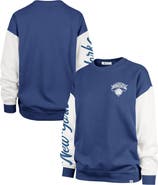 '47 Women's '47 Blue New York Knicks Rise Andie Oversized Pullover Sweatshirt