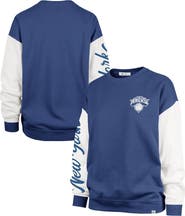'47 Women's '47 Blue New York Knicks Rise Andie Oversized Pullover Sweatshirt