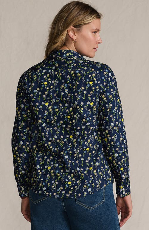 Lands' End No Iron Supima Cotton Long Sleeve Shirt In Blue