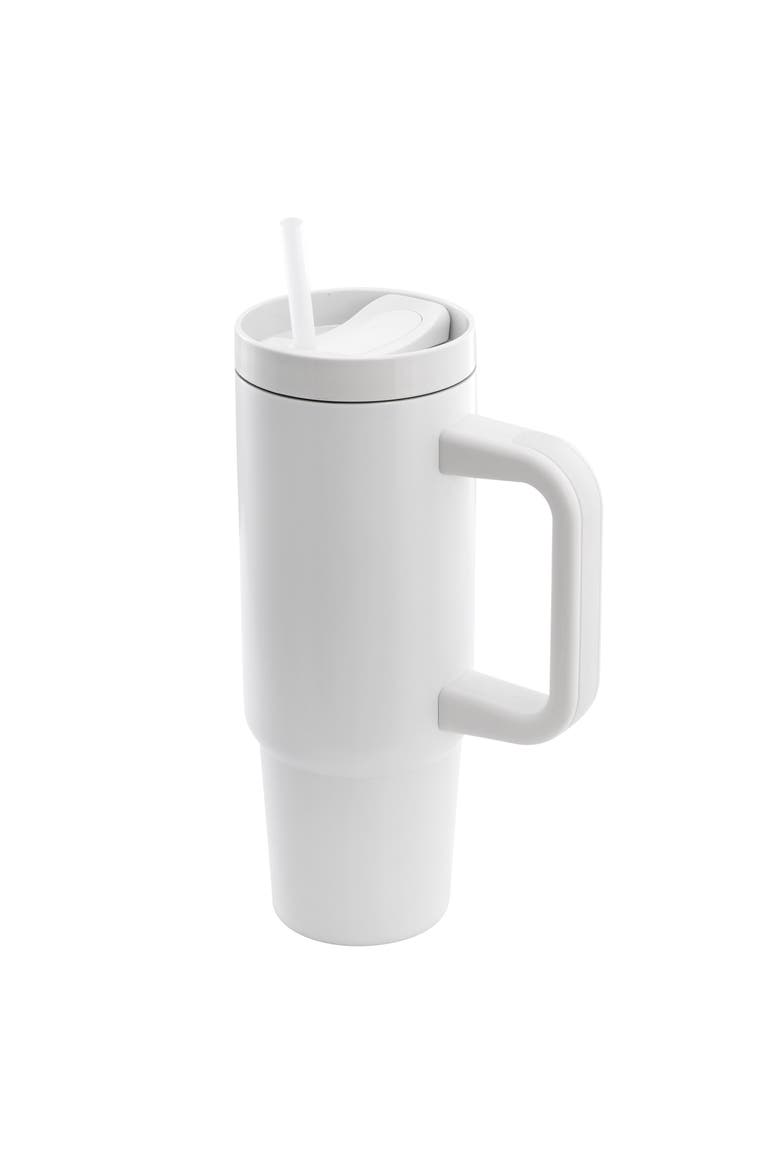 29oz Stainless Steel Thermal Tumbler with Handle, Main, color, White
