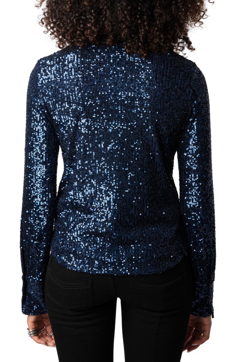 Zadig & Voltaire Tawny Sequin Shirt, Alternate, color,