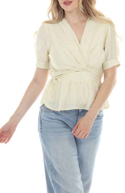 Twist Front Peplum Top