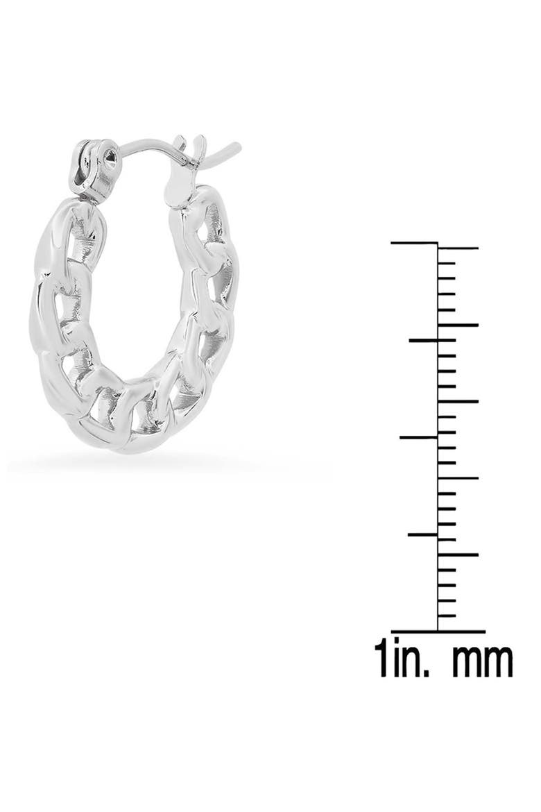 Cuban Link Hoop Earrings, Alternate, color, SILVER