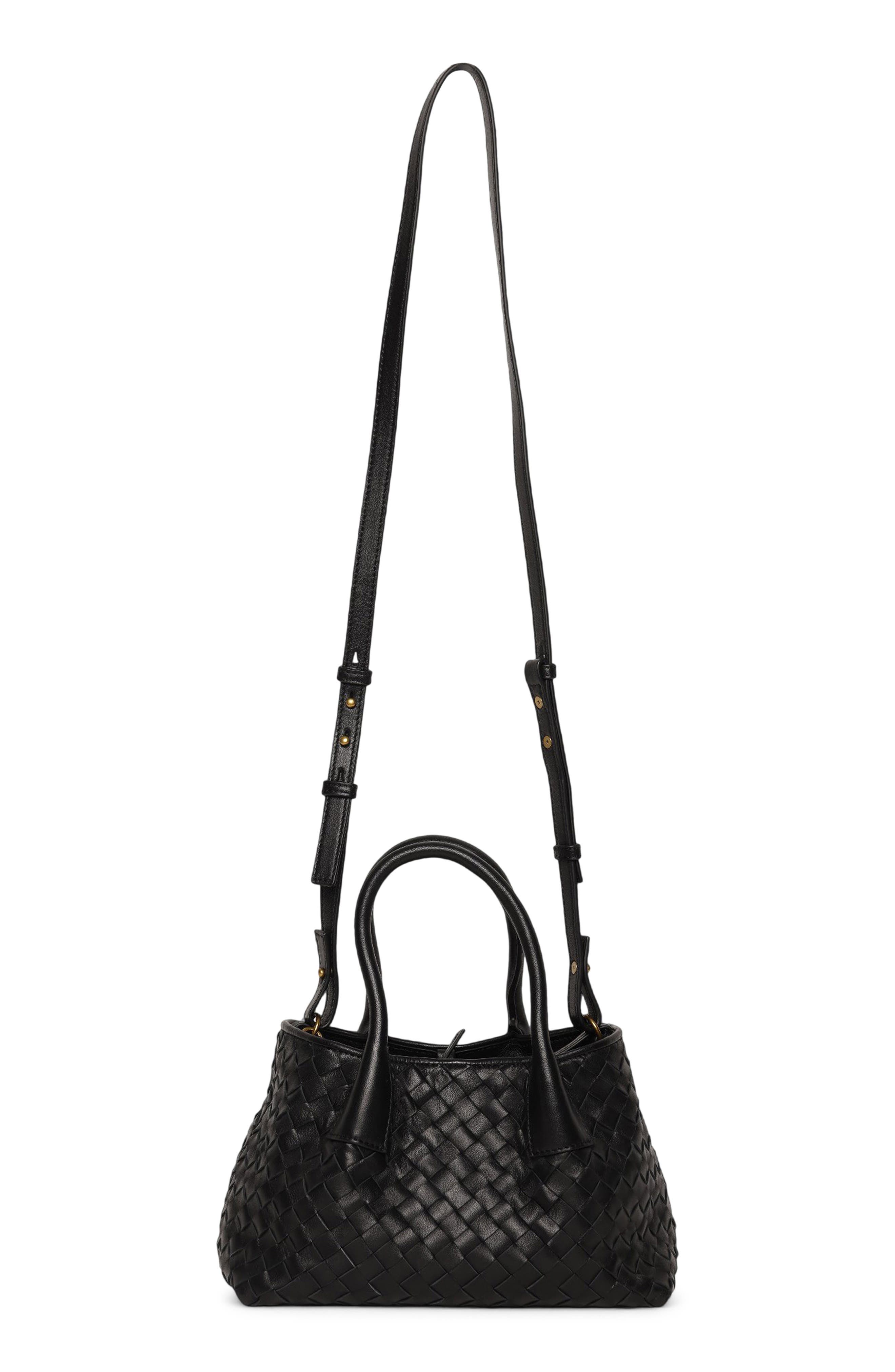 Alina Mini Woven Leather Tote