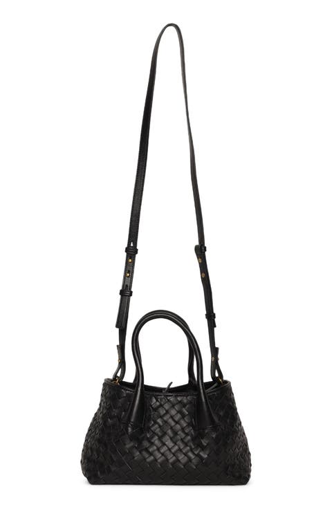 Alina Mini Woven Leather Tote