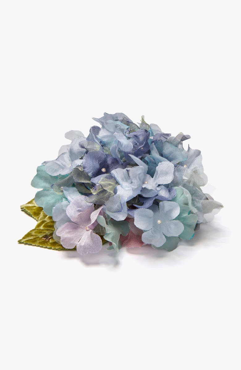 Helena Simon The Blue Hydrangea Floral Brooch, Alternate, color, Blue
