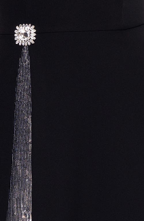 Betsy & Adam Sequin A-line Gown In Multi