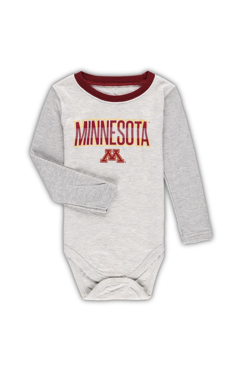 Wes & Willy Infant Wes & Willy Heather Gray Minnesota Golden Gophers Jie Jie Long Sleeve Bodysuit & Pants Set, Alternate, color, Heather Gray