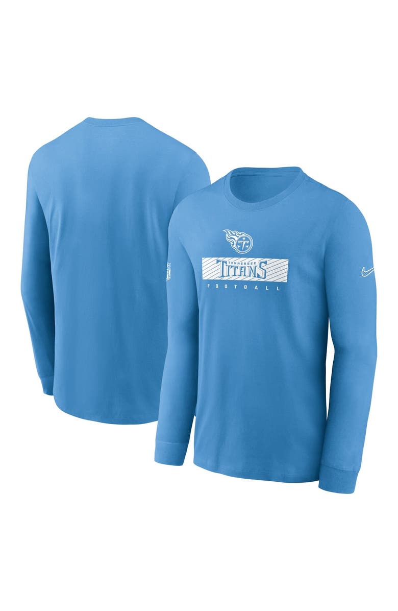 Nike Men's Nike Light Blue Tennessee Titans Sideline Performance Long Sleeve T-Shirt, Main, color, 