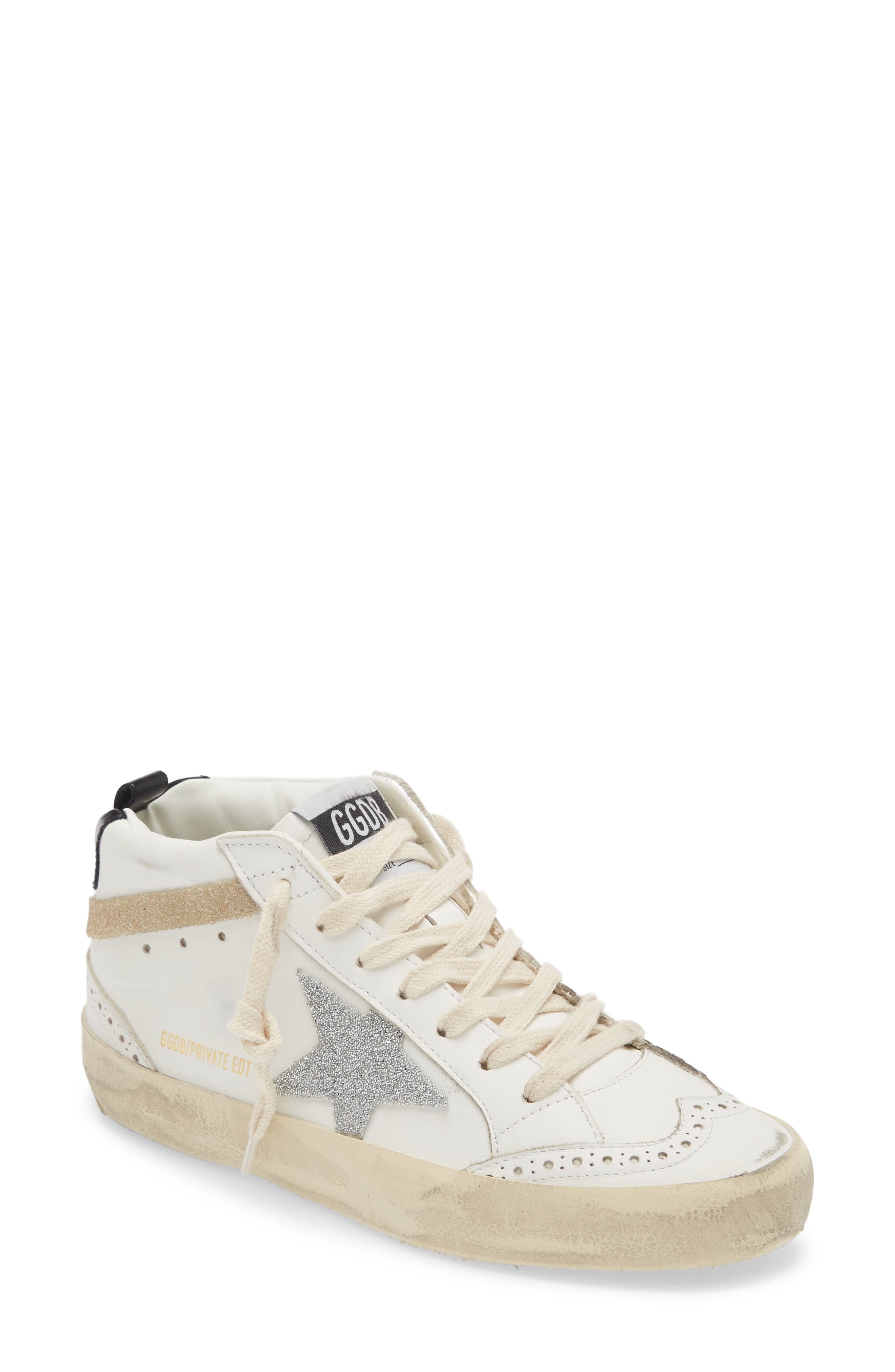Golden Goose Mid Star Glitter Sneaker, Main, color, 