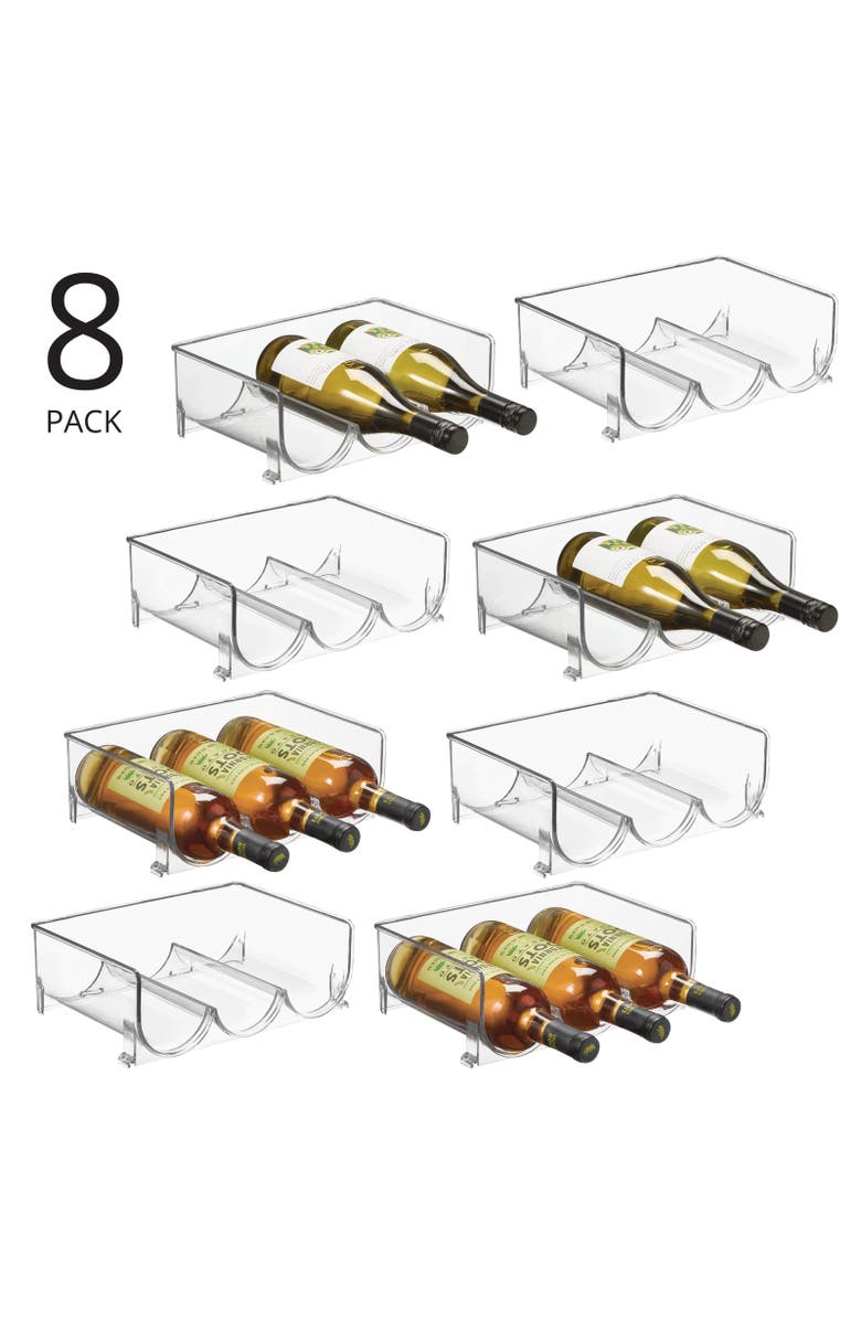 mDesign Plastic Free-Standing Stacking 3 Bottle Wine Storage Rack, 8 Pack, USA Made, Alternate, color,