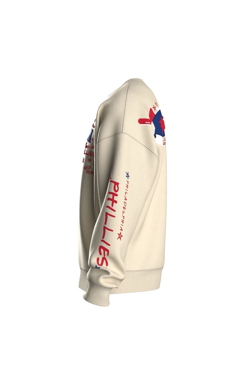 FANATICS Women's Fanatics Beige Philadelphia Phillies Graffiti Fleece Sweatshirt, Alternate, color, Beige