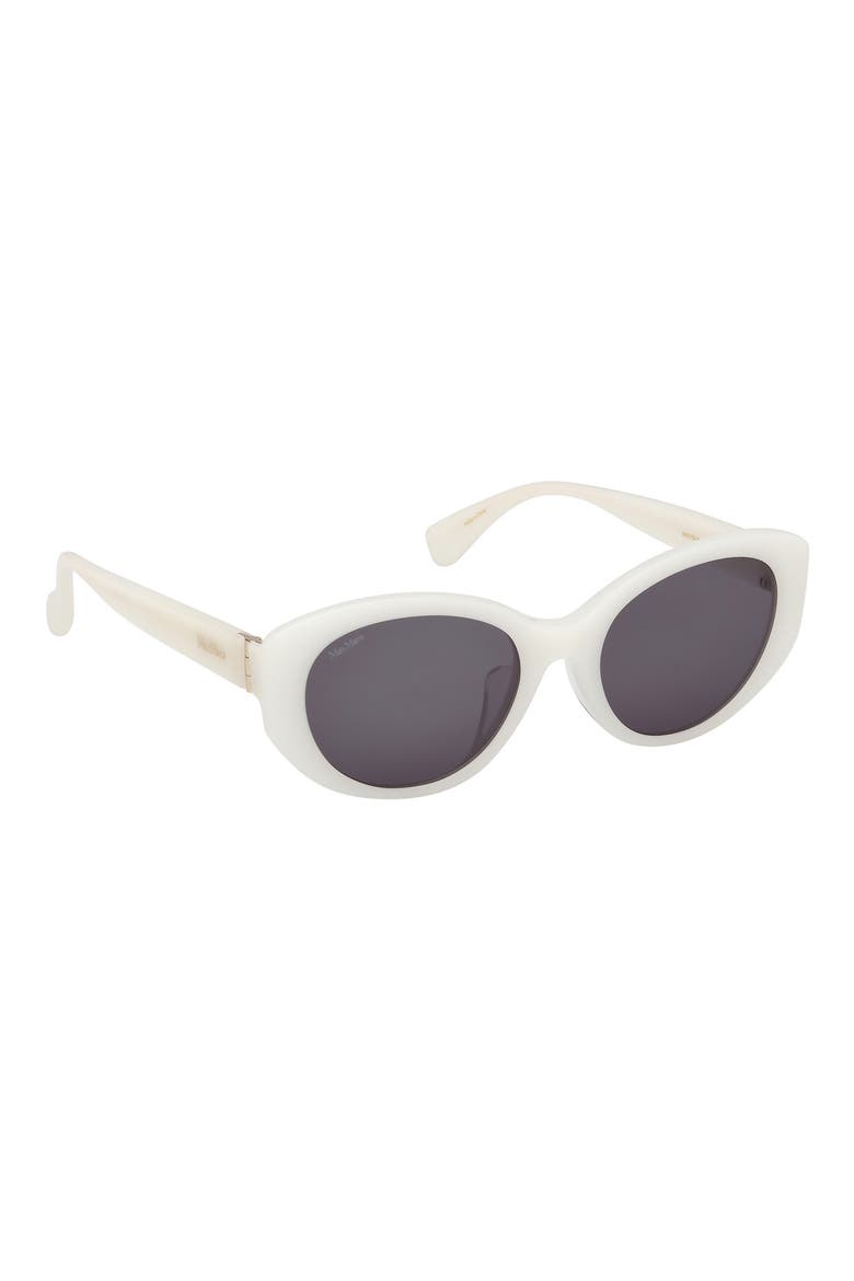 54mm Round Sunglasses, Alternate, color, WHITE/OTHER / SMOKE