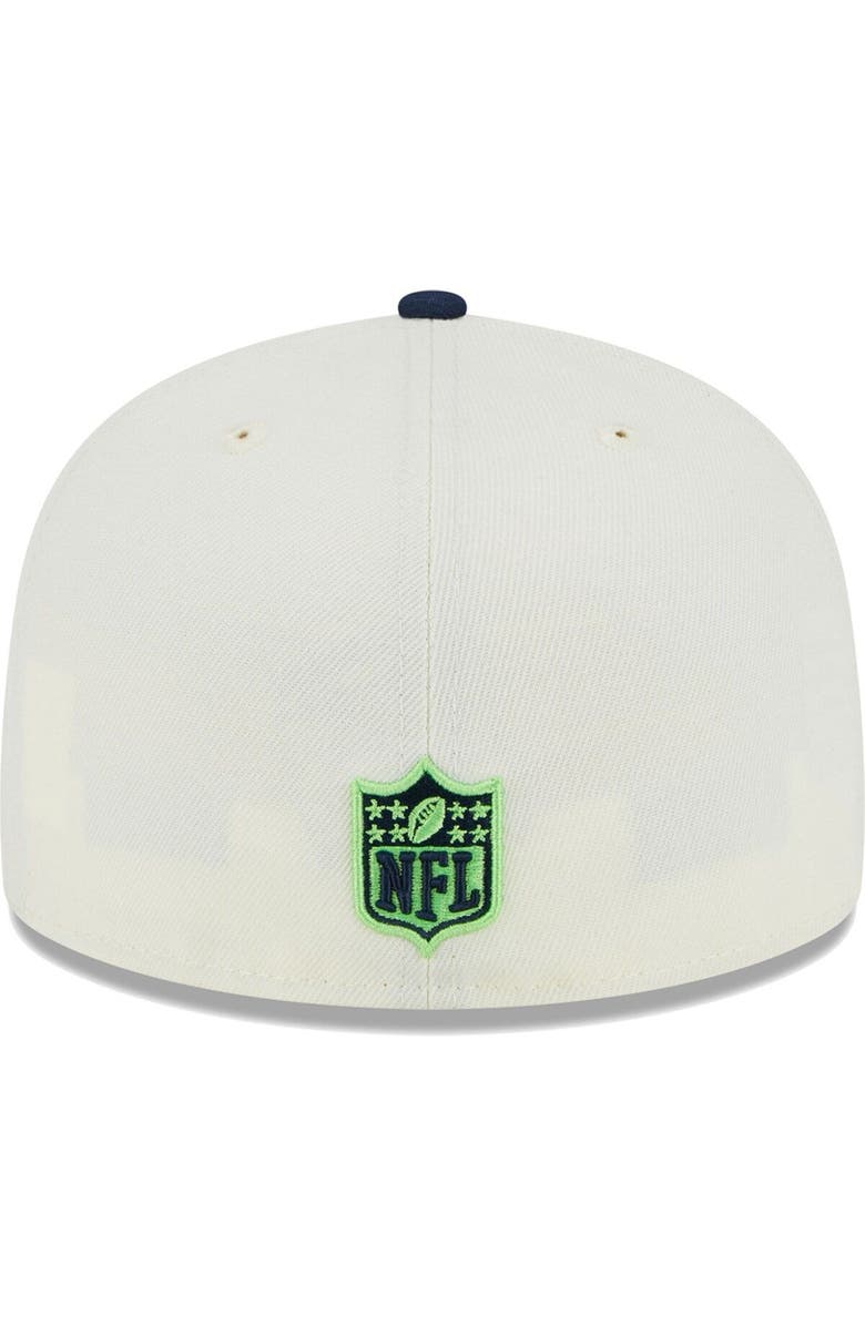 New Era Men's New Era Cream Seattle Seahawks Retro 59FIFTY Fitted Hat, Alternate, color, 