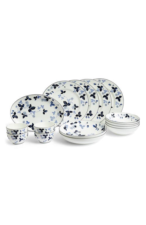 Wedgwood Wild Strawberry Inky Blue 15-piece Bone-china Dinnerware Set In Blue