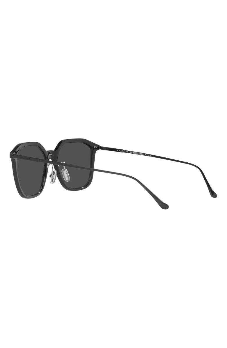COACH 55mm Geometric Sunglasses, Alternate, color, Black