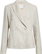 Eleventy Double Breasted Linen Blend Blazer