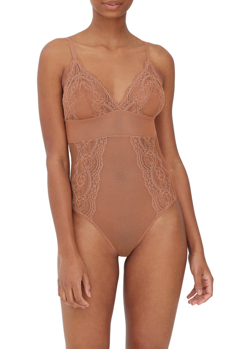 Skarlett Blue Unveil Lace Teddy, Main, color, Gleam/Boudoir