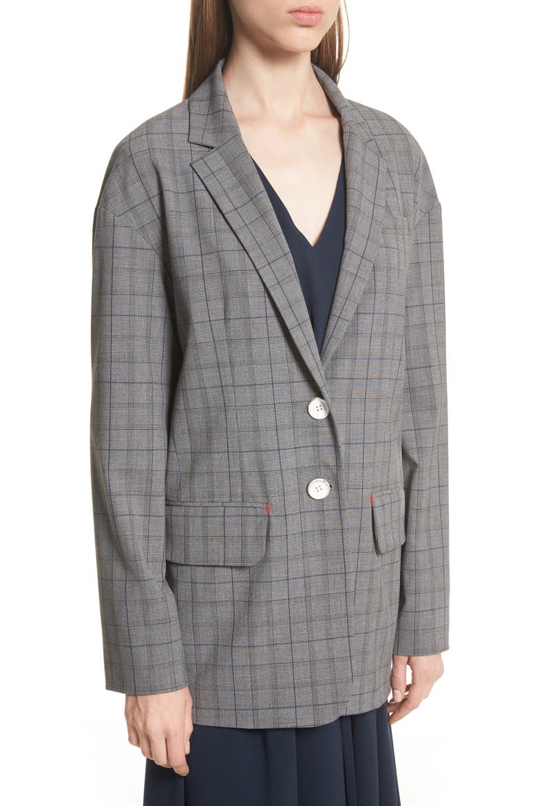 Oversize Glen Plaid Blazer, Alternate, color, BLACK MULTI