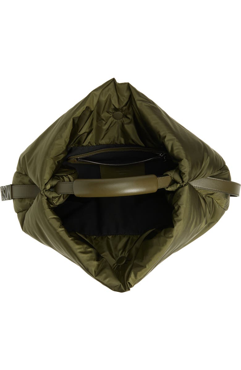 Moschino Handle Me Nylon Hobo Bag, Alternate, color, Military Green 85B On2