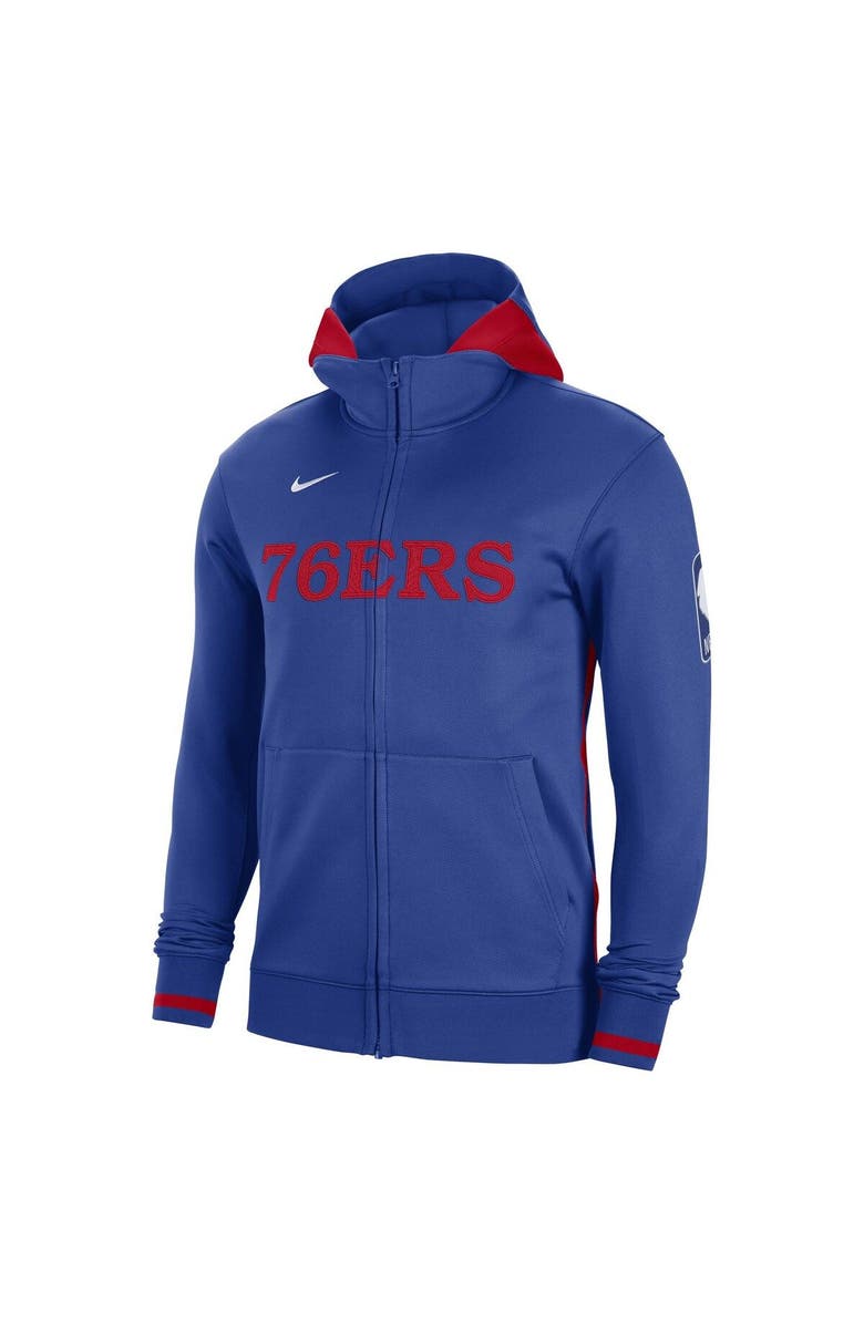 Nike Men's Nike Royal Philadelphia 76ers Authentic Showtime Performance Full-Zip Hoodie, Alternate, color, Royal
