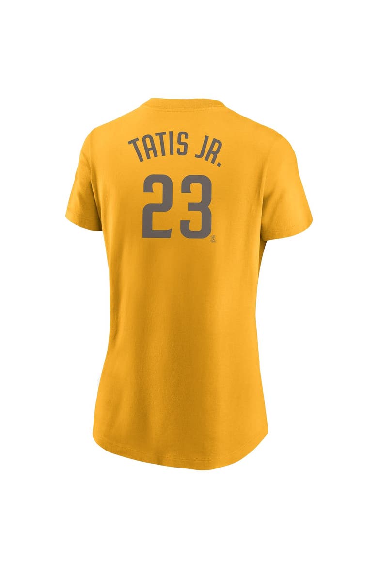 Women's Nike Fernando Tatís Jr. Gold San Diego Padres Name & Number T-Shirt, Alternate, color, Gold