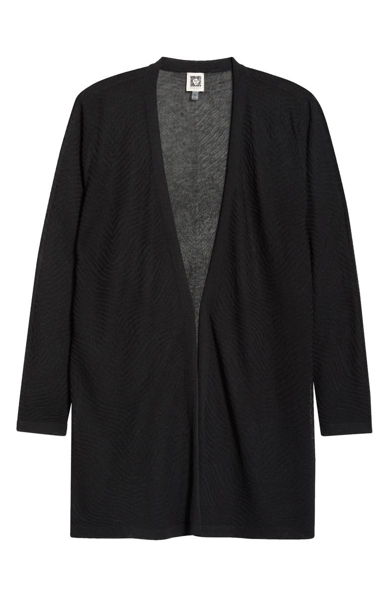 Anne Klein Open Front Cardigan, Alternate, color, Anne Black