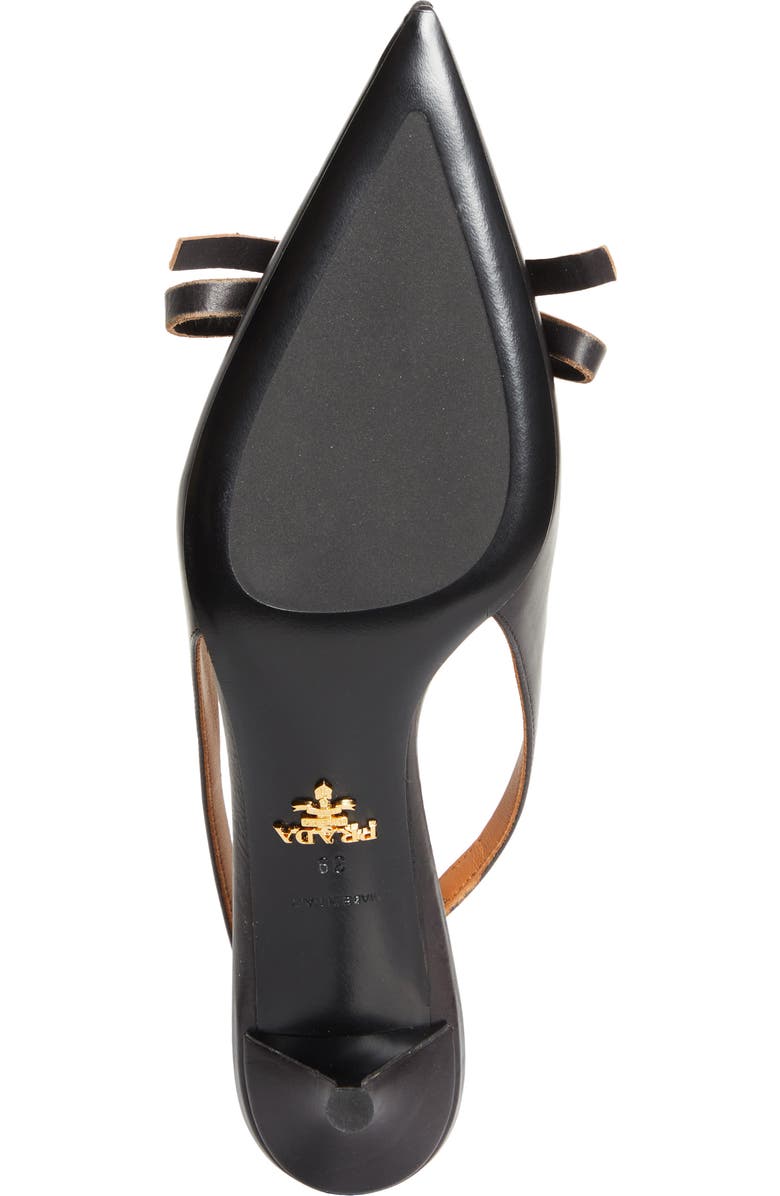 Prada Exposed Seam Slingback Pump, Alternate, color, Nero Cuoio